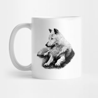 White wolf Mug